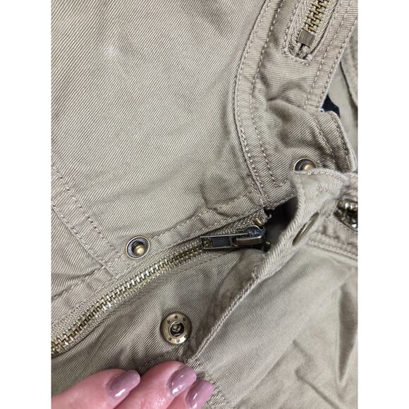 Black Rainn Green Denim Full Zip Mock Neck Jacket Knit Sleeves Large - Picture 5 of 8